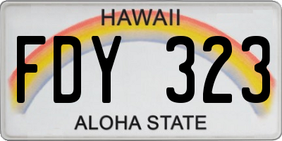HI license plate FDY323