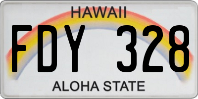 HI license plate FDY328