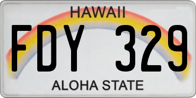 HI license plate FDY329
