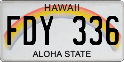 HI license plate FDY336