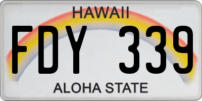 HI license plate FDY339