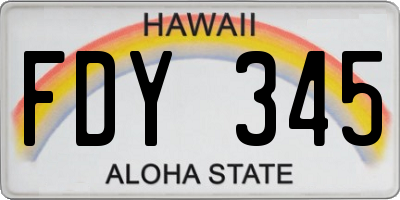 HI license plate FDY345
