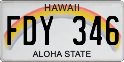 HI license plate FDY346