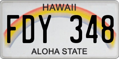 HI license plate FDY348