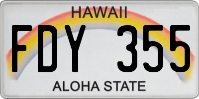 HI license plate FDY355