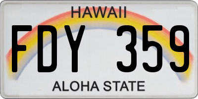 HI license plate FDY359