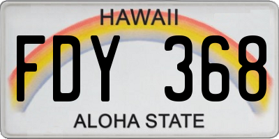 HI license plate FDY368
