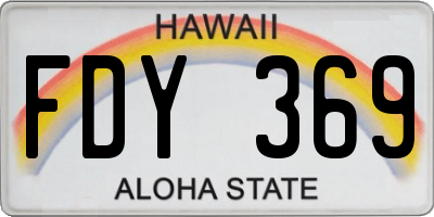 HI license plate FDY369