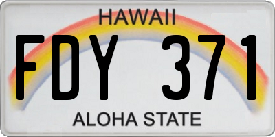 HI license plate FDY371