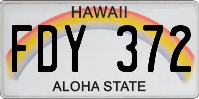 HI license plate FDY372