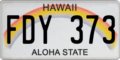 HI license plate FDY373