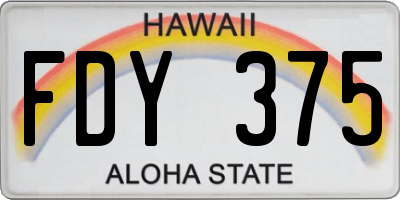HI license plate FDY375