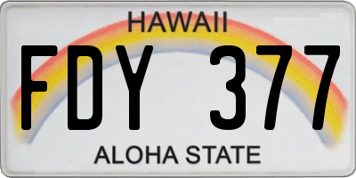 HI license plate FDY377