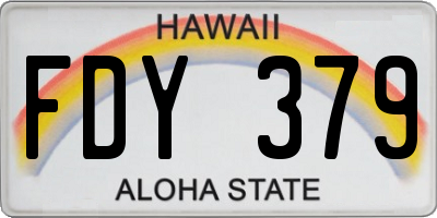 HI license plate FDY379