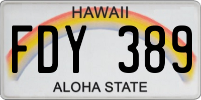 HI license plate FDY389