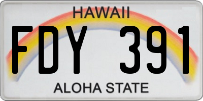 HI license plate FDY391