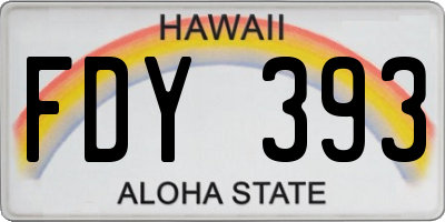 HI license plate FDY393