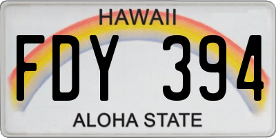 HI license plate FDY394