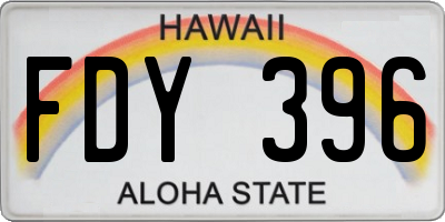 HI license plate FDY396