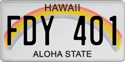 HI license plate FDY401