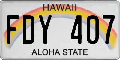 HI license plate FDY407