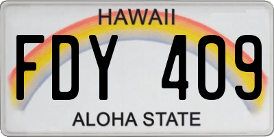 HI license plate FDY409