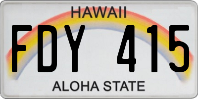 HI license plate FDY415