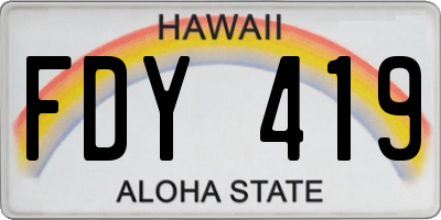 HI license plate FDY419