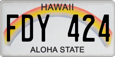 HI license plate FDY424