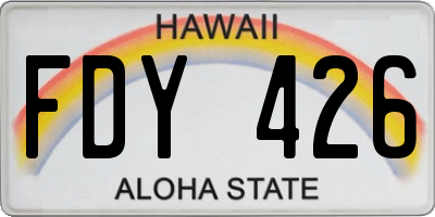 HI license plate FDY426