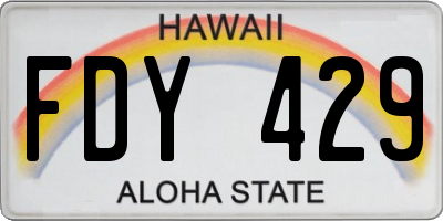 HI license plate FDY429