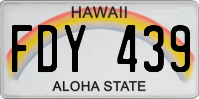 HI license plate FDY439