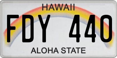 HI license plate FDY440
