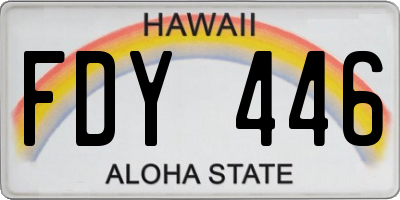 HI license plate FDY446