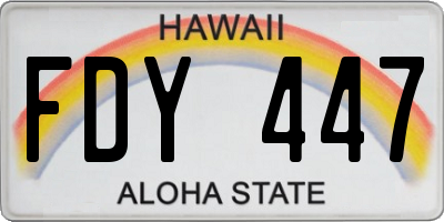 HI license plate FDY447