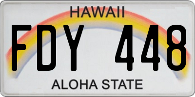 HI license plate FDY448