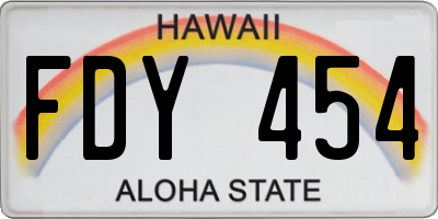 HI license plate FDY454