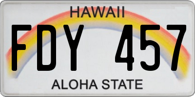 HI license plate FDY457