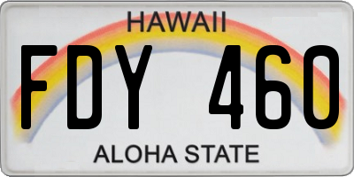 HI license plate FDY460