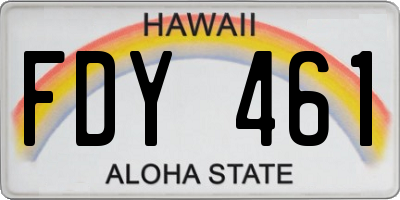 HI license plate FDY461