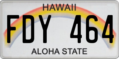 HI license plate FDY464
