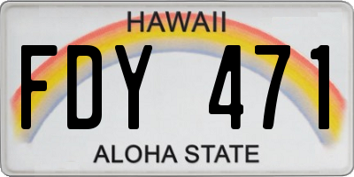 HI license plate FDY471