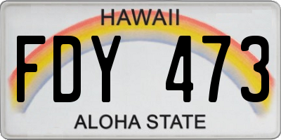 HI license plate FDY473