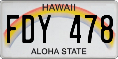 HI license plate FDY478