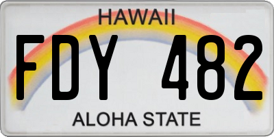 HI license plate FDY482