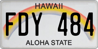 HI license plate FDY484
