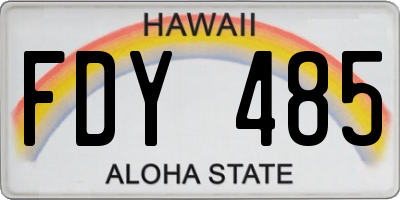 HI license plate FDY485