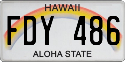 HI license plate FDY486