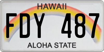 HI license plate FDY487