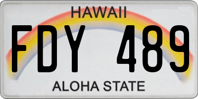 HI license plate FDY489